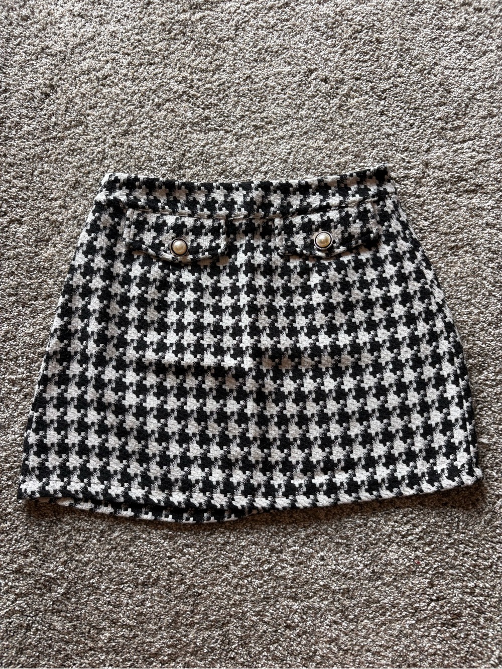 SHEIN Black & White Houndstooth Cropped Jacket and Skirt Set - Picture 5 of 7